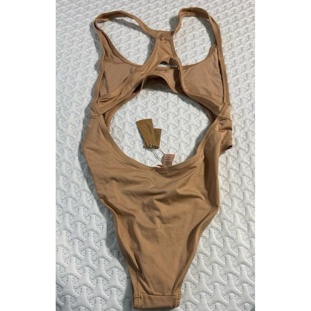 Skims Swim Monokini Swimsuit Ochre Medium - Picture 8 of 8